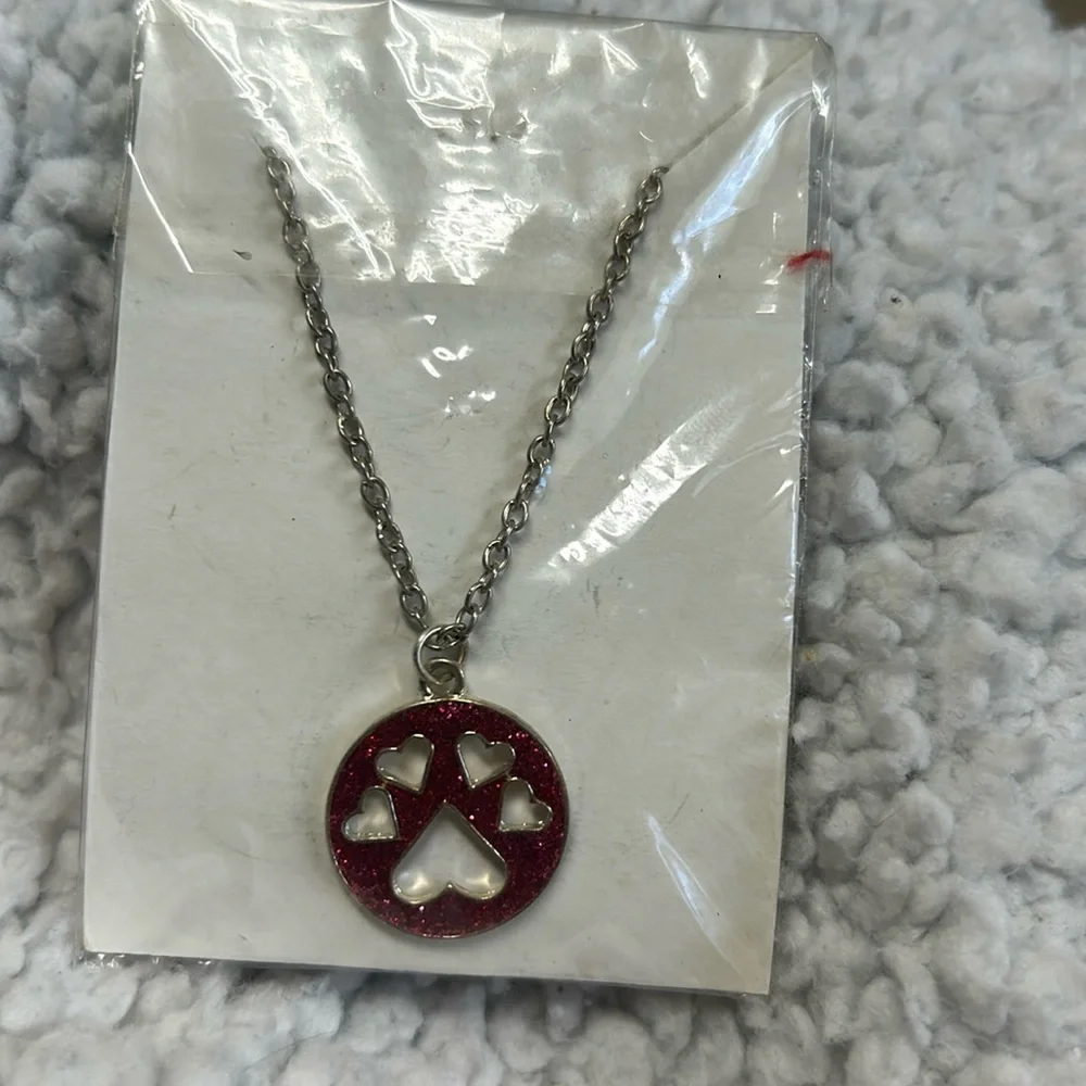 5 for 25$🎄Heart paw necklace ( pink) - Picture 1 of 1